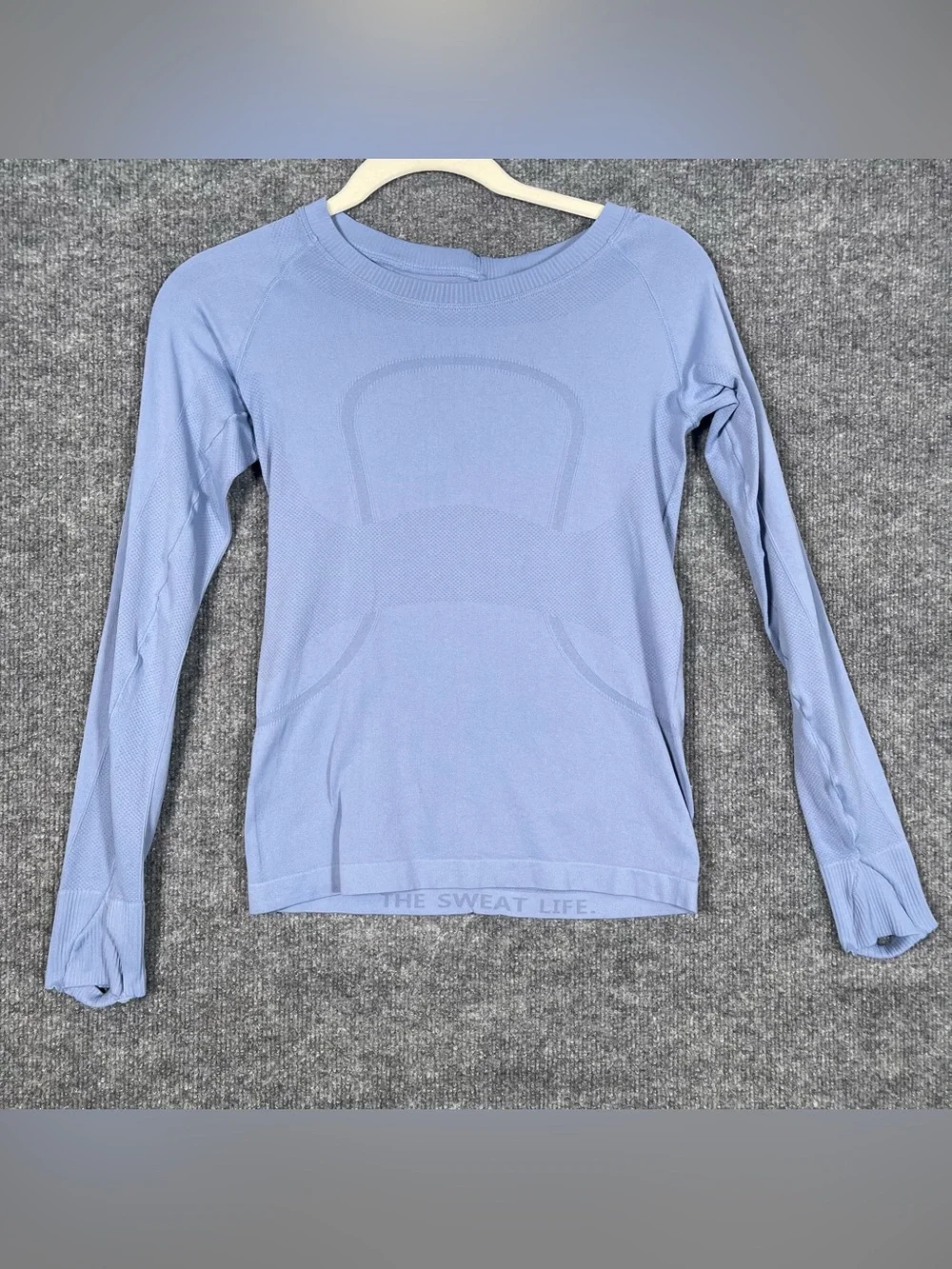 Lululemon Swiftly Tech Long Sleeve Crew Womens Blue Fingerhole Performance Shirt